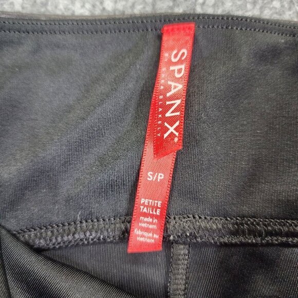 SPANX Faux Patent Leather Leggings‎ Women's Petite SP Size Small Black - Picture 4 of 8